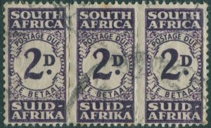 South Africa due 1943 SGD32 strip of 3 FU