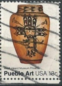 US 1708 (used) 13¢ Pueblo pottery: Hopi (1977)