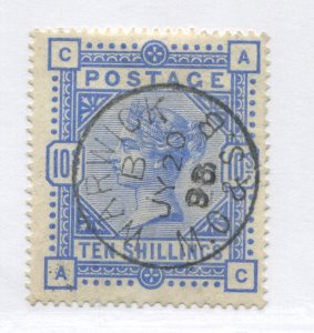 1884 QV 10/ lettered AC struck by a Warwick July 20th 1888 CDS, Superb.