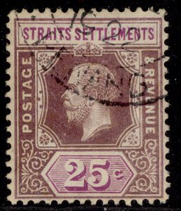 MALAYSIA - Straits GV SG234, 25c DIE I TYPE I, FINE USED. Cat £95.