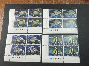 SINGAPORE # 733-736--MINT NEVER/HINGED--COMPLETE SET - PLATE # BLOCKS OF 4--1995