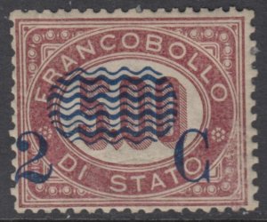 Italy Regno - Sassone n. 35 cv 3800$  MH* Variety Shifted overprint super center