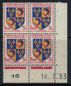 France #699* NH  Plate Block  CV $2.60+