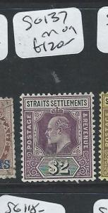 MALAYA STRAITS SETTLEMENTS (P0410B) KE $2.00  SG 137  MOG 