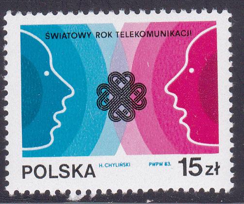 Poland # 2592, World Communication Year, MNH Half Cat