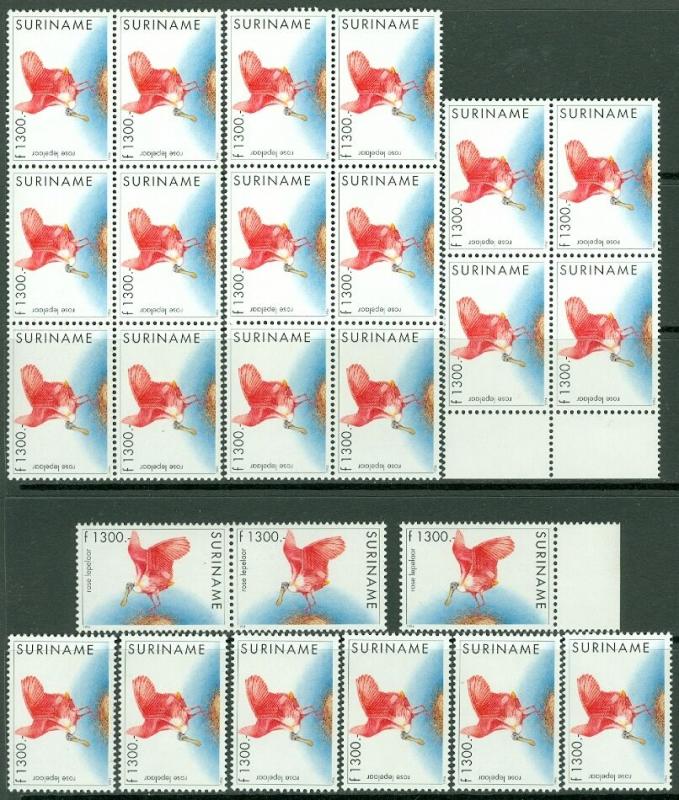 EDW1949SELL : Suriname 1993-95 Scott #732 Oiseaux. 25 Timbres Toutes VF,MNH Chat