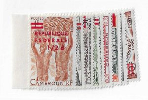 Camaroun Sc343-351   set of 9 with red overprint  NH VF