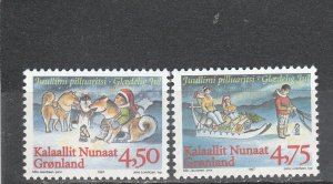 Greenland  Scott#  327-328  MNH  (1997 Christmas)