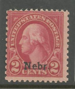 #671 Washington Nebraska Overprint Mint Single Light Hinged