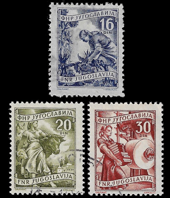 Yugoslavia 1951 Sc 313, 314, 314A U VF