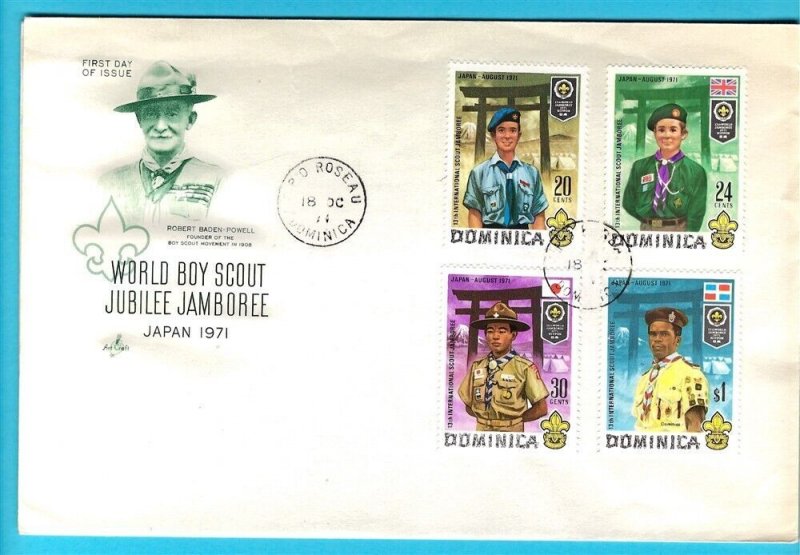 1971 Scouts Dominica World Jamboree Japan FDC Artcraft