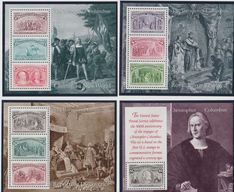 U.S.  Scott# 2624-2669 1989 Christopher Columbus Set of 6 MNH S/S #2