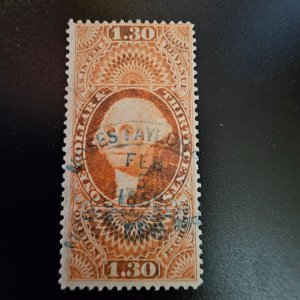 R77c  $1.30 revenue Foreign Exchange VF Scarce stamp CSV 120.00