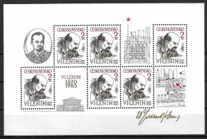 1985 Czechoslovakia 2550a Lenin MNH S/S of 6