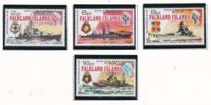 Album Trésors Falkland Est Scott #237-240 Bataille De Rivière Plaque Nh Menthe