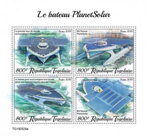 Togo - 2019 MS Turanor PlanetSolar Boat - 4 Stamp Sheet - TG190528a