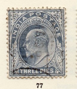 India 1900 Early Issue Fine Used 3p. 265983