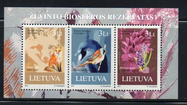 Lithuania Sc 990 2013 Zuvintas Nature Reserve stamp sheet NH