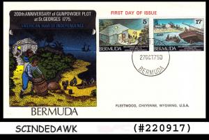 BERMUDA - 1975 200th ANNIVERSARY OF GUNPOWDER PLOT AT ST.GEORES 1775 - 2V FDC