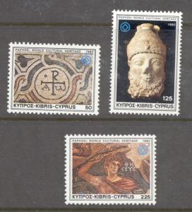 Cyprus Sc 581-3 1982 Cultural Heritage stamp set mint NH