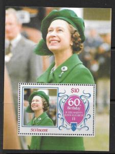 ST.VINCENT SGMS982 1986 60th BIRTHDAY OF QUEEN ELIZABETH II MNH