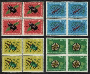 Neth. New Guinea Beetles 4v Blocks of 4 1961 MNH SG#75-78