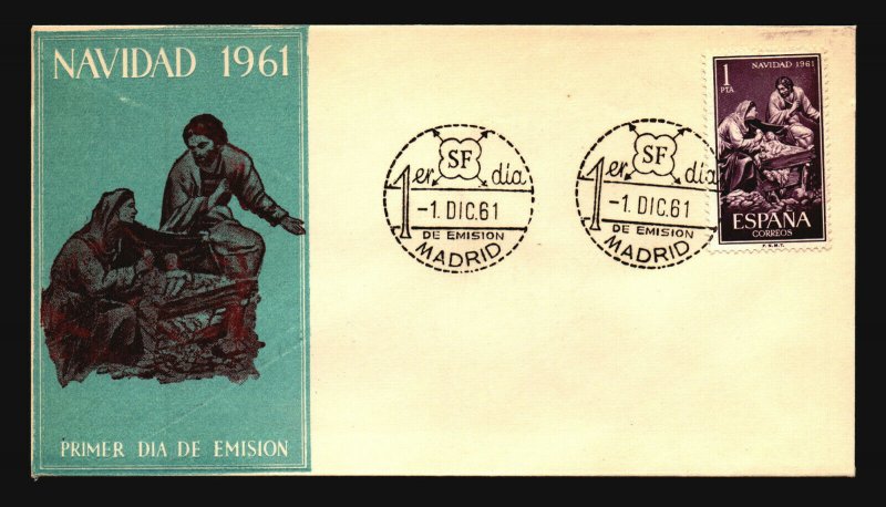 Spain 1961 Navidad 1Pa FDC - L1162