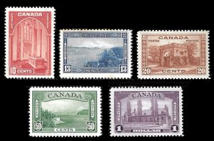 Canada Scott 241-245 Pictorials (1935), MNH/MLH