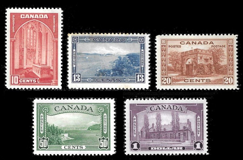 Canada Scott 241-245 Pictorials (1935), MNH/MLH