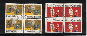 Canada #522Pi #525Pi Very Fine Used Tagged Center Block Set