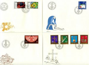 LIECHTENSTEIN Sc#564-582 1975 Six Complete Sets on Cacheted Unaddr. FDCs