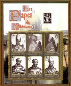 Togo 2000 - Popes of the Millennium - Sheet of 6 -Scott 1945 - MNH