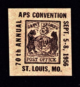 70th Annual APS Convention St Louis Mound City Club Show 1956 StL Bear Stamp