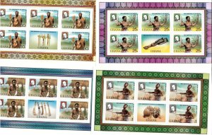 Ghana 1980 - Death of Rowland Hill- 4 Sheets - Scott #704-7 - MNH