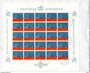 Lichtenstein 1958 Sc 324-5 2 FDC Covers +2 Full Sheets MNH Brussels Fair  12959