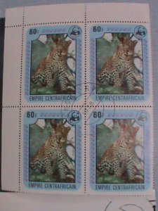 CENTRAL AFRICAN STAMP:1978- SC#323-8- ENDANGER ANIMALS-WWF- BLOCK OF 4 SETS