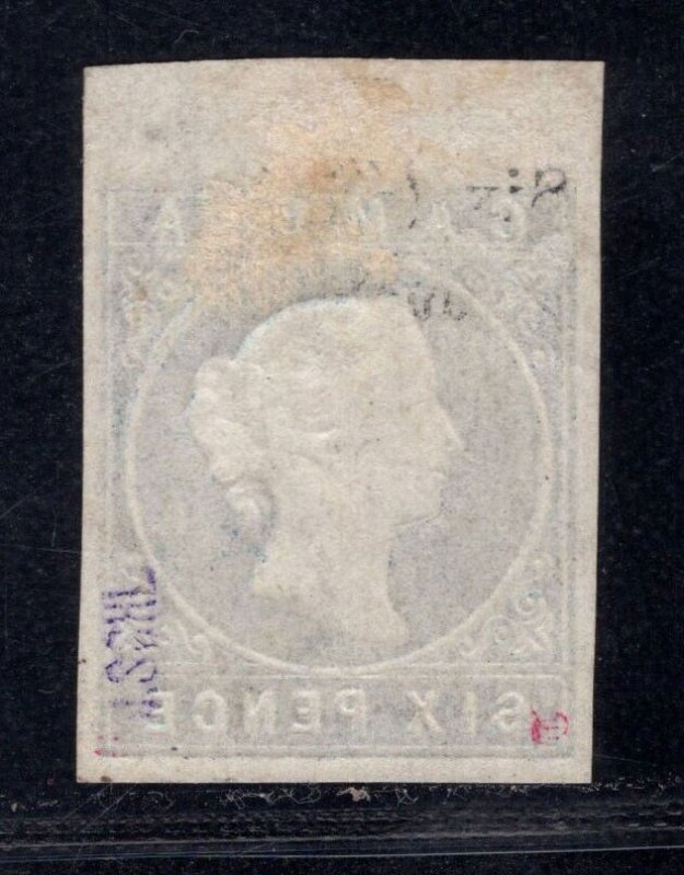MOMEN: GAMBIA SG # 7 DEEP BLUE 1874 MINT OG H SIGNED £350 LOT #68793*
