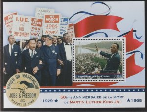 MARTIN LUTHER KING  perf m/sheet containing one value mnh