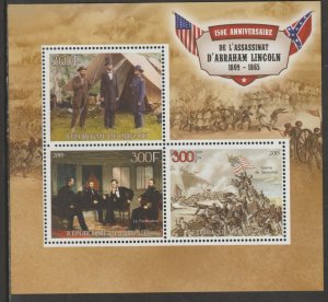 ABRAHAM LINCOLN perf sheet containing three values mnh