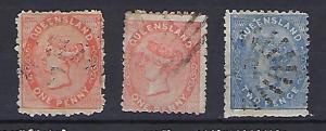 Queensland Scott #57a, 57b & 58 used