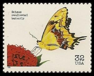 US 3105f Endangered Species Schaus Swallowtail Butterfly 32c single MNH 1996