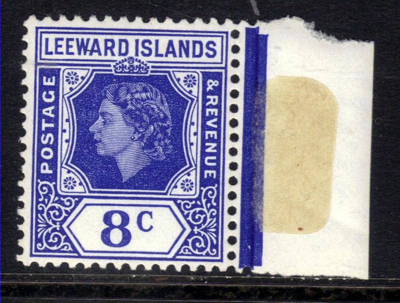 Leeward Islands 1954 QE2 8ct Ultramarine Umm SG 133 ( K1208 )