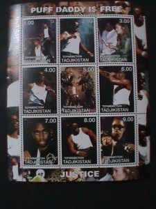 TAJIKISTAN-2001 FAMOUS MUSICIANS-PUFF DADDY- SHEET MNH VF WE SHIP TO WORLDWIDE