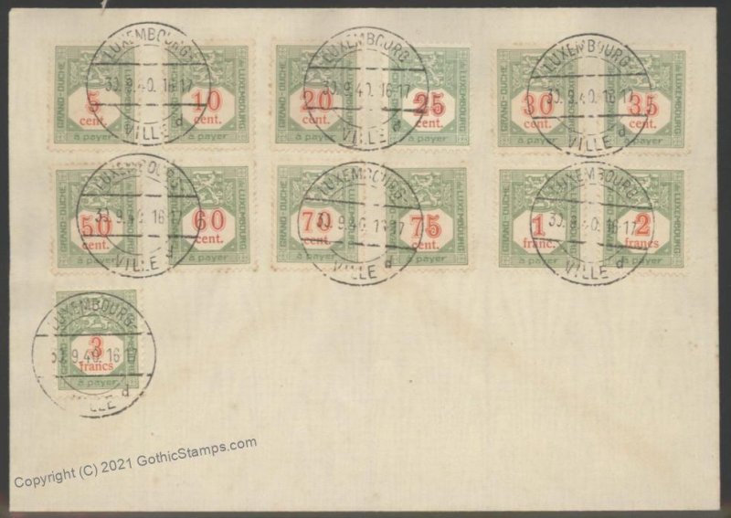 Germany 1940 WWII Occupied Luxemburg Luxembourg Souvenir Cover G101910