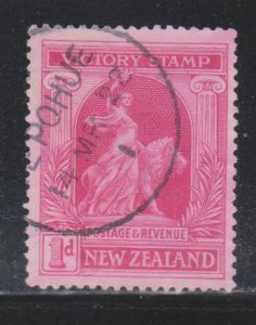 New Zealand,  1d Peace and Lion (SC# 166) Used