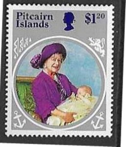 PITCAIRN ISLANDS SG271w 1985 $1.20 QUEEN MOTHER  WMK TO RIGHT OF CA MNH