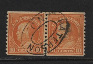 497 Pair VF-XF used neat cancel with nice color cv $ 60 ! see pic !