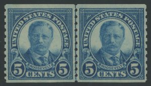 USA 602 - 5 cent Roosevelt joint line coil pair - VF Mint never hinged