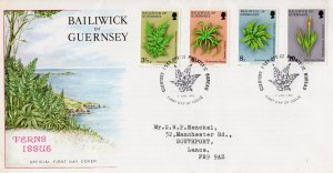 GUERNSEY 1975 Sc#119/122 FERNS TREES Set (4) FDC