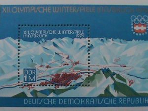 GERMANY DDR STAMP: 1976-THE 12TH WINTER OLYMPIC GAMES MNH SOUVENIR SHEET.